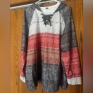 Women’s size 4x SHEIN brand multicolored hooded pullover sweatshirt